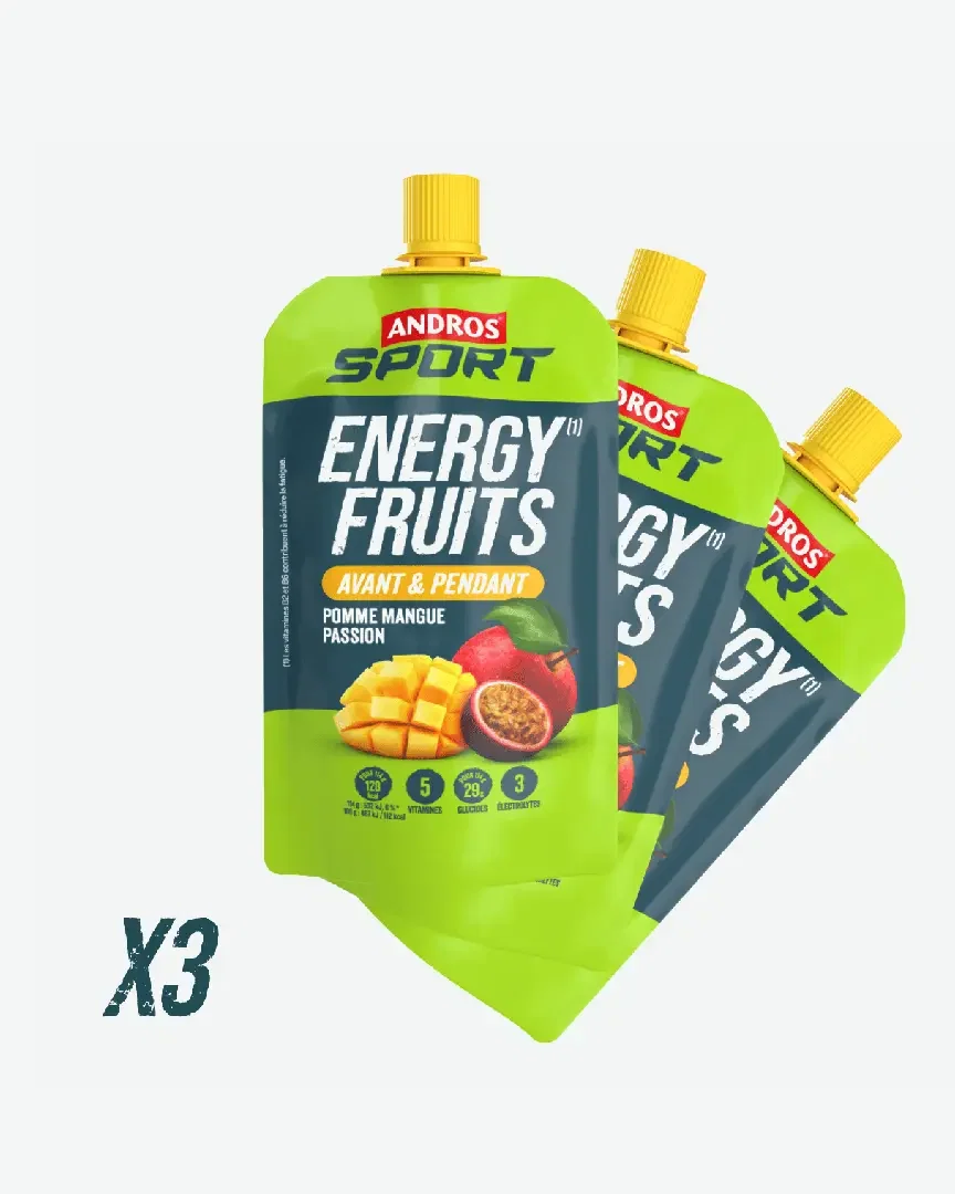 Andros Gourde Energy Fruits Pomme Mangue Fruit De La Passion 114G