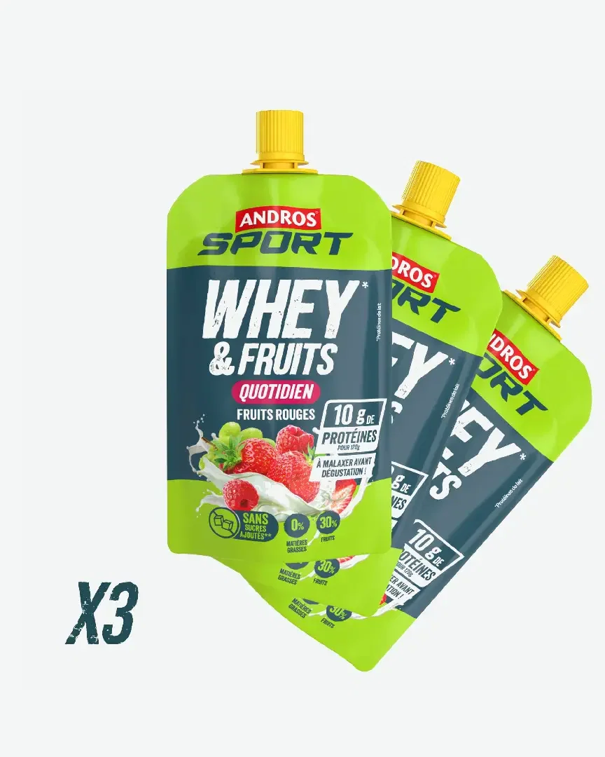 Andros Gourdes Whey & Fruits Fruits Rouges 120G