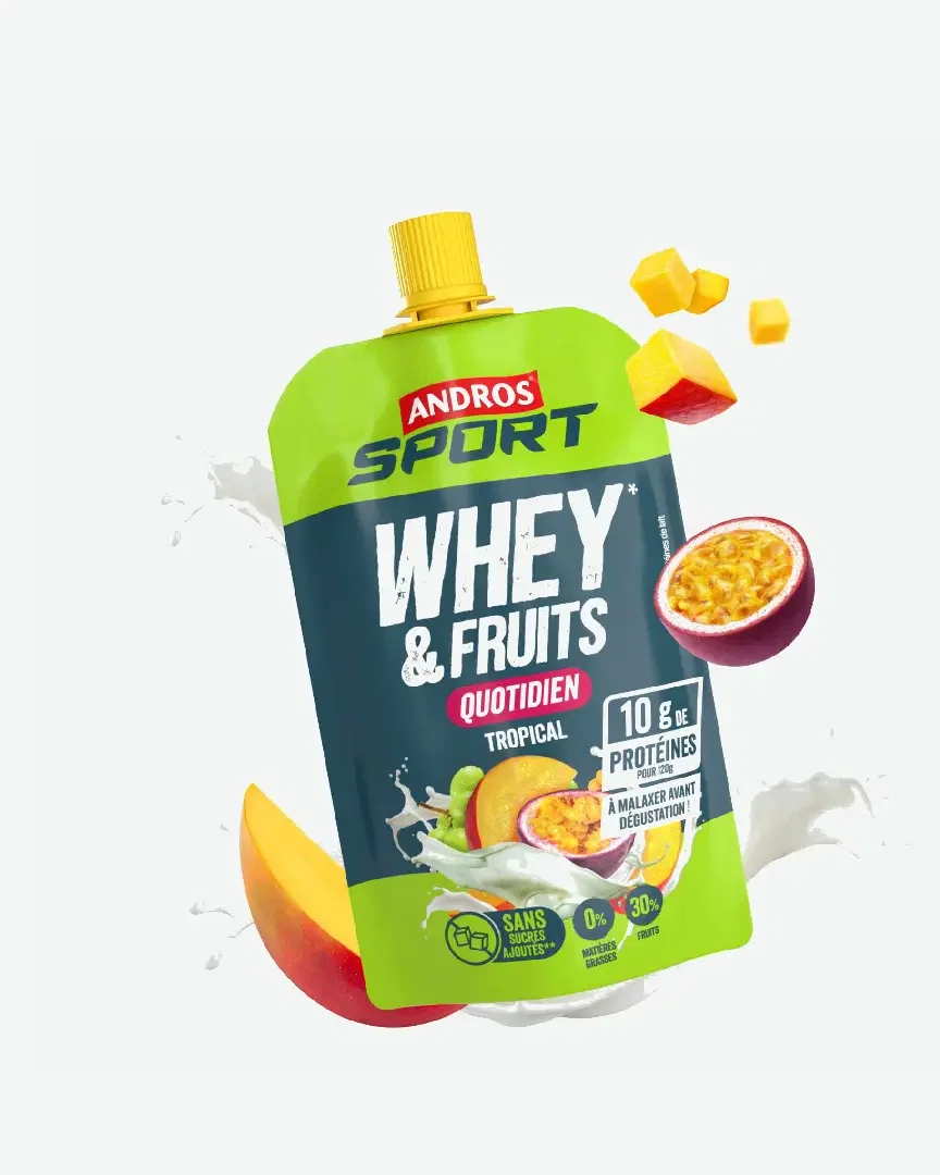 Andros Gourdes Whey & Fruits Tropical 120G