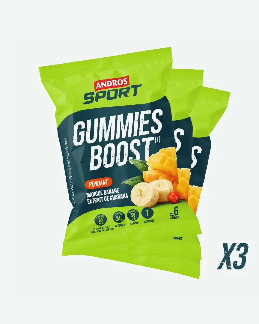Andros Gummies Boost Mangue Banane Et Extrait De Guarana 30G