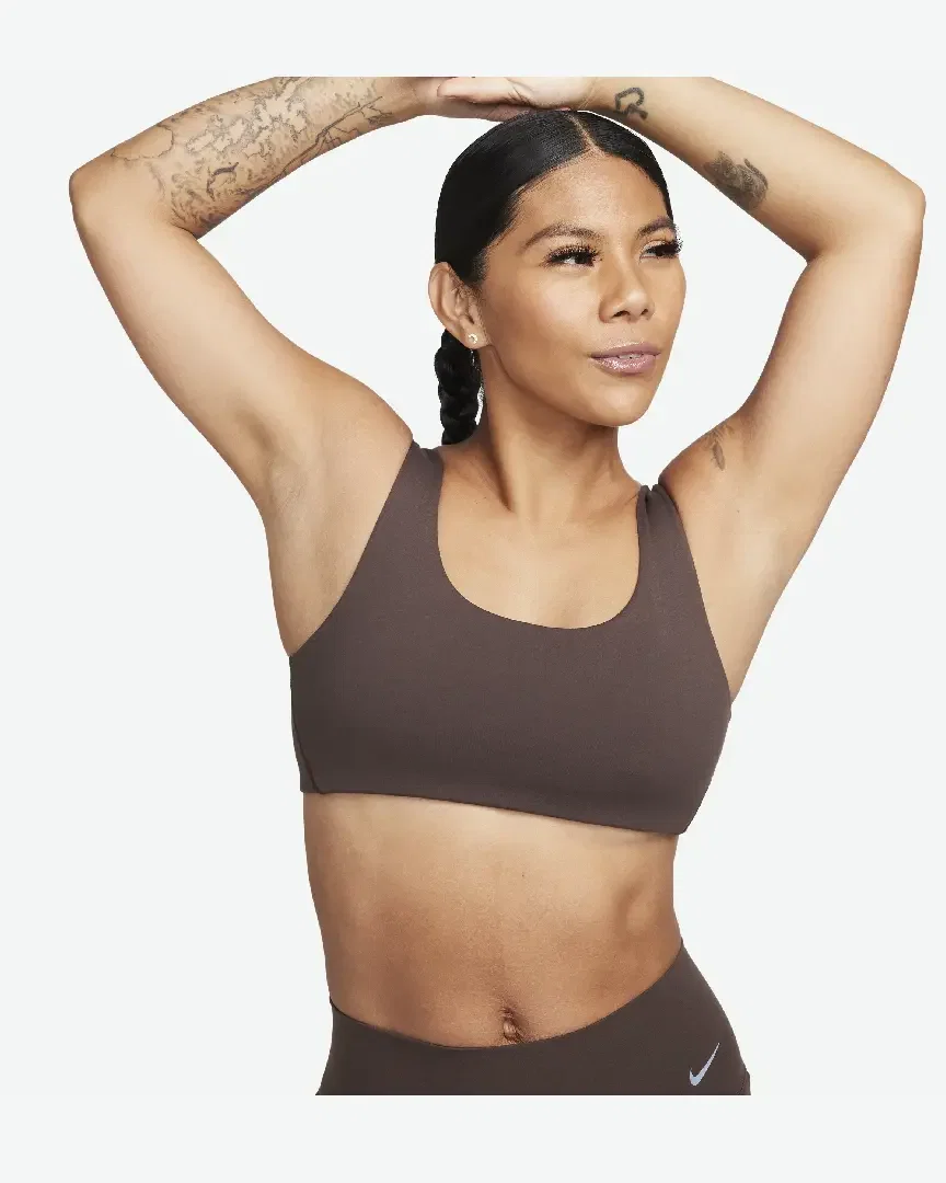 Brassière à maintien léger avec doublure légère et encolure en U Nike Alate All U Femme