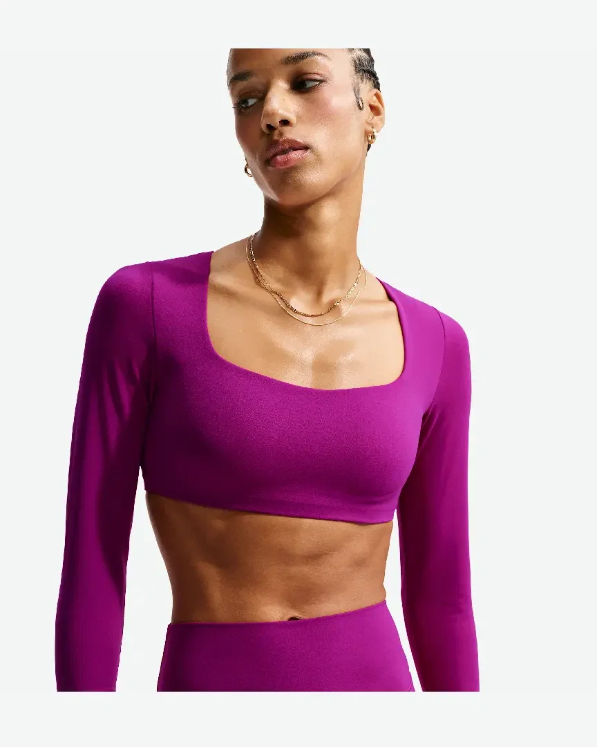 Brassière À Manches Longues Rembourrée À Maintien Léger Nike Zenvy W