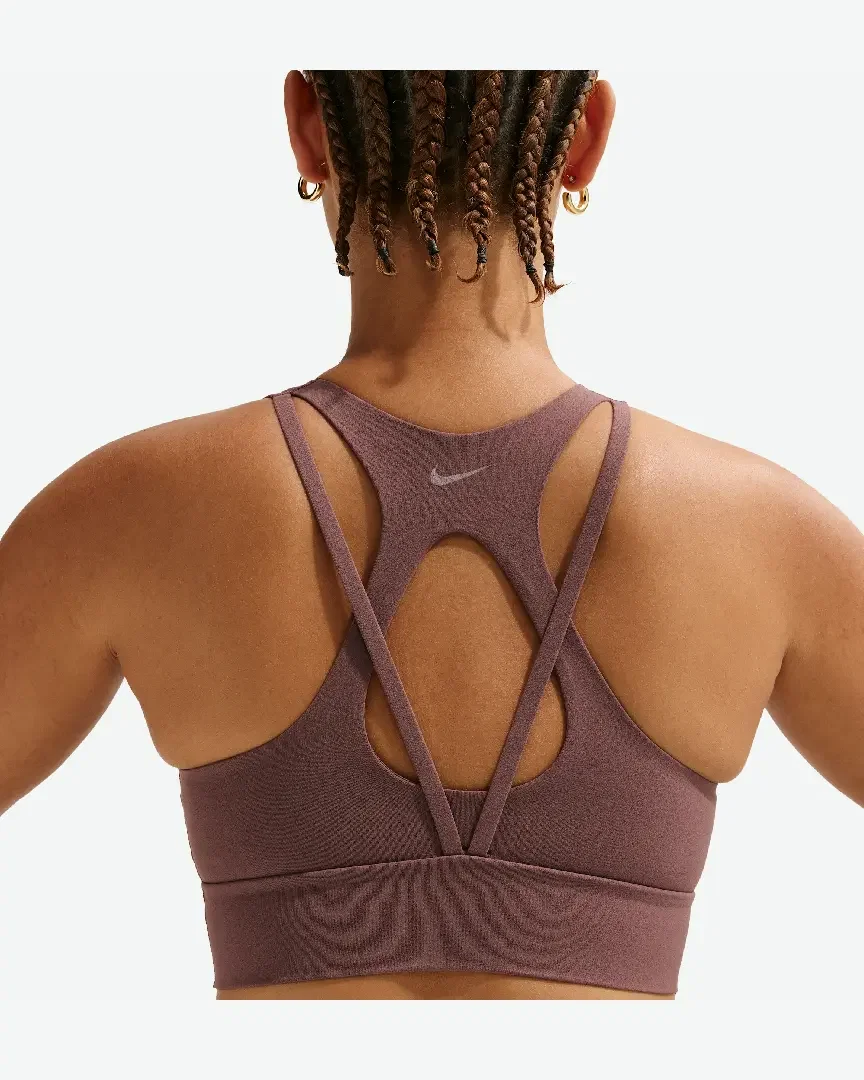Brassière longue non rembourrée à maintien léger Nike Zenvy Rib Femme