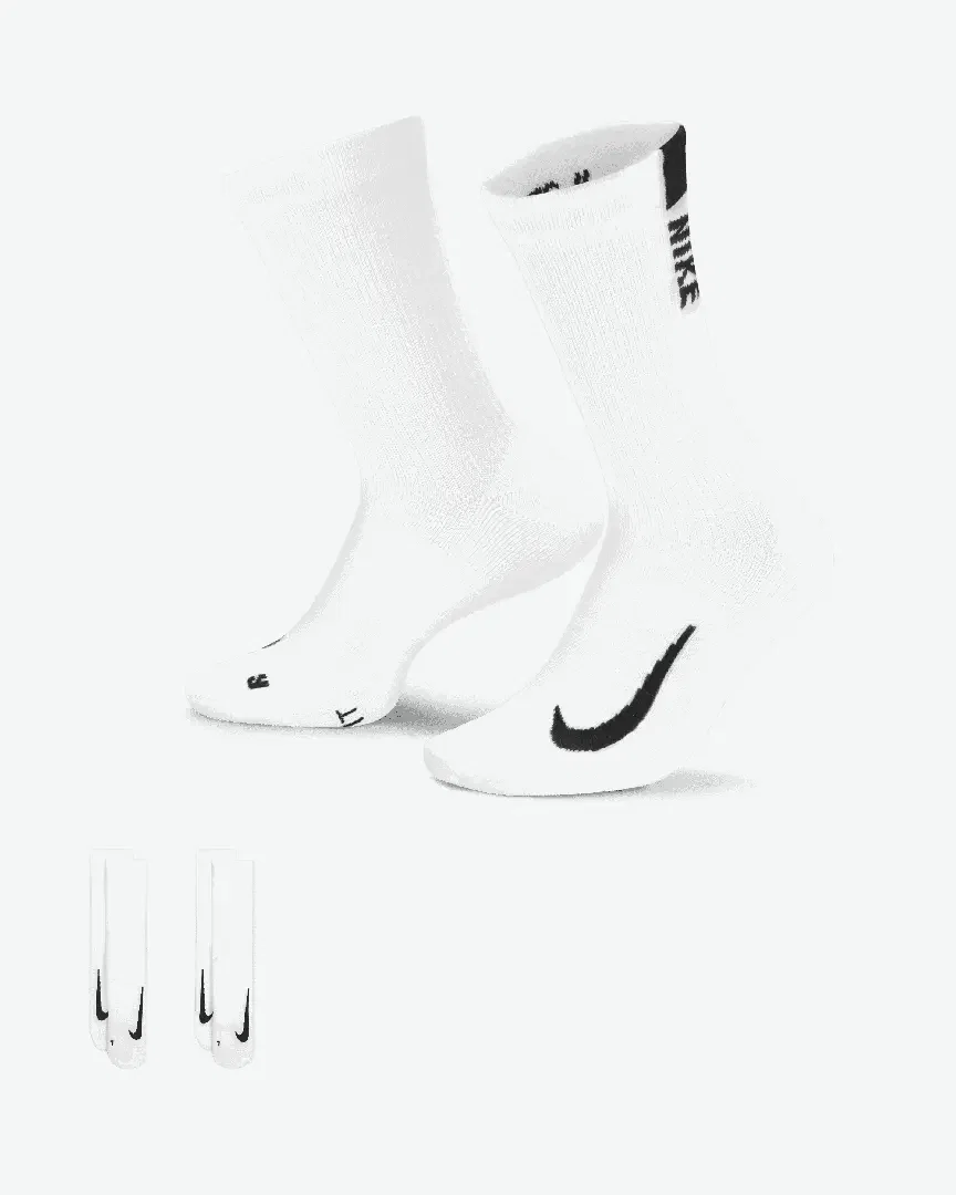 Chaussettes mi-mollet Nike Multiplier (2 paires) Unisexe