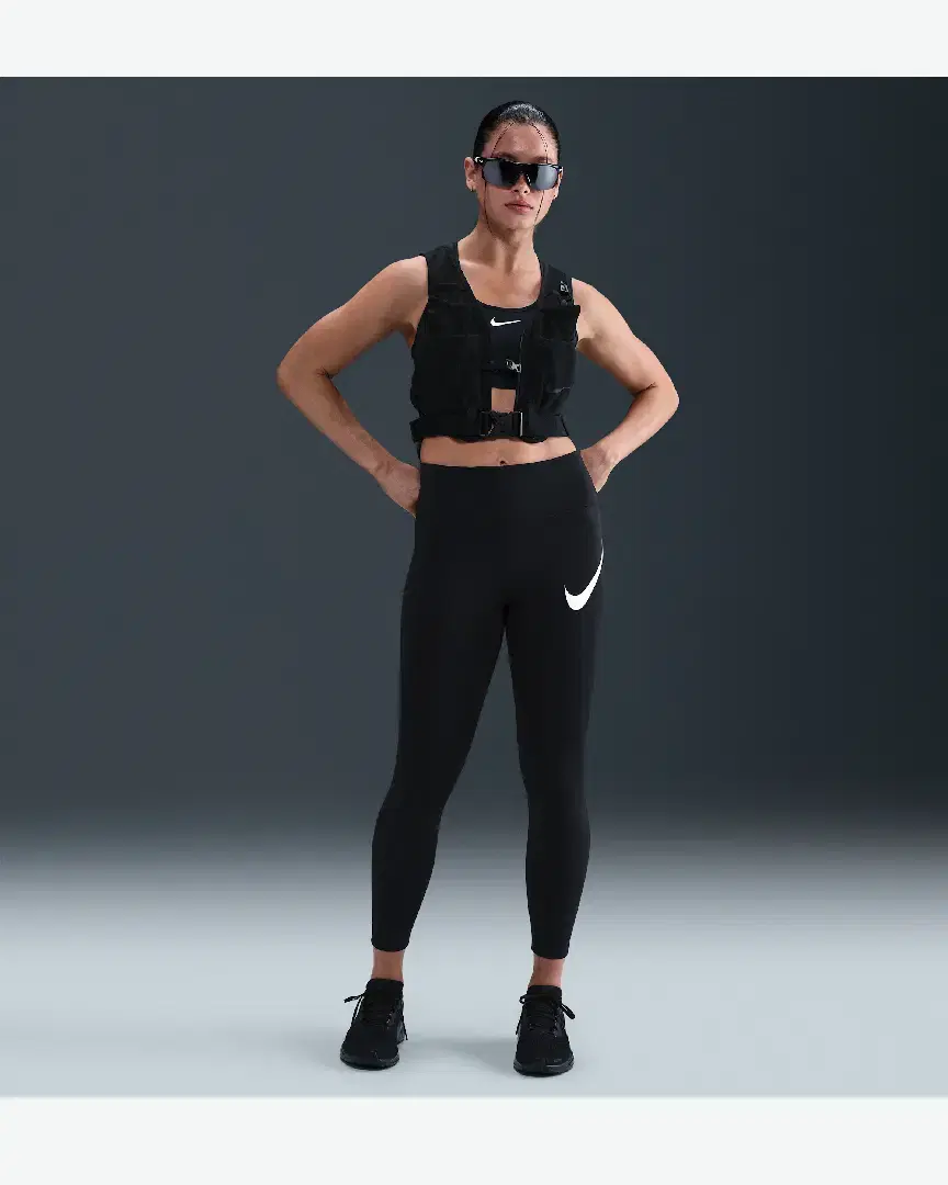 Collant 7/8 Taille Haute Nike Tempo Swoosh Run W - Women (23) au meilleur prix !
