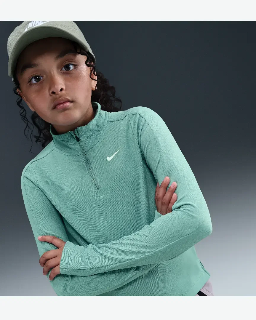 Haut à manches longues et 1/4 de zip Dri-FIT Nike pour fille