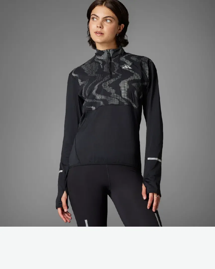 haut adidas demi-zip réfléchissant ultimate hi vis Femme