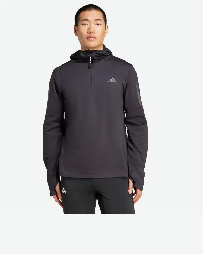 haut adidas own the run winterized hooded half-zip Homme