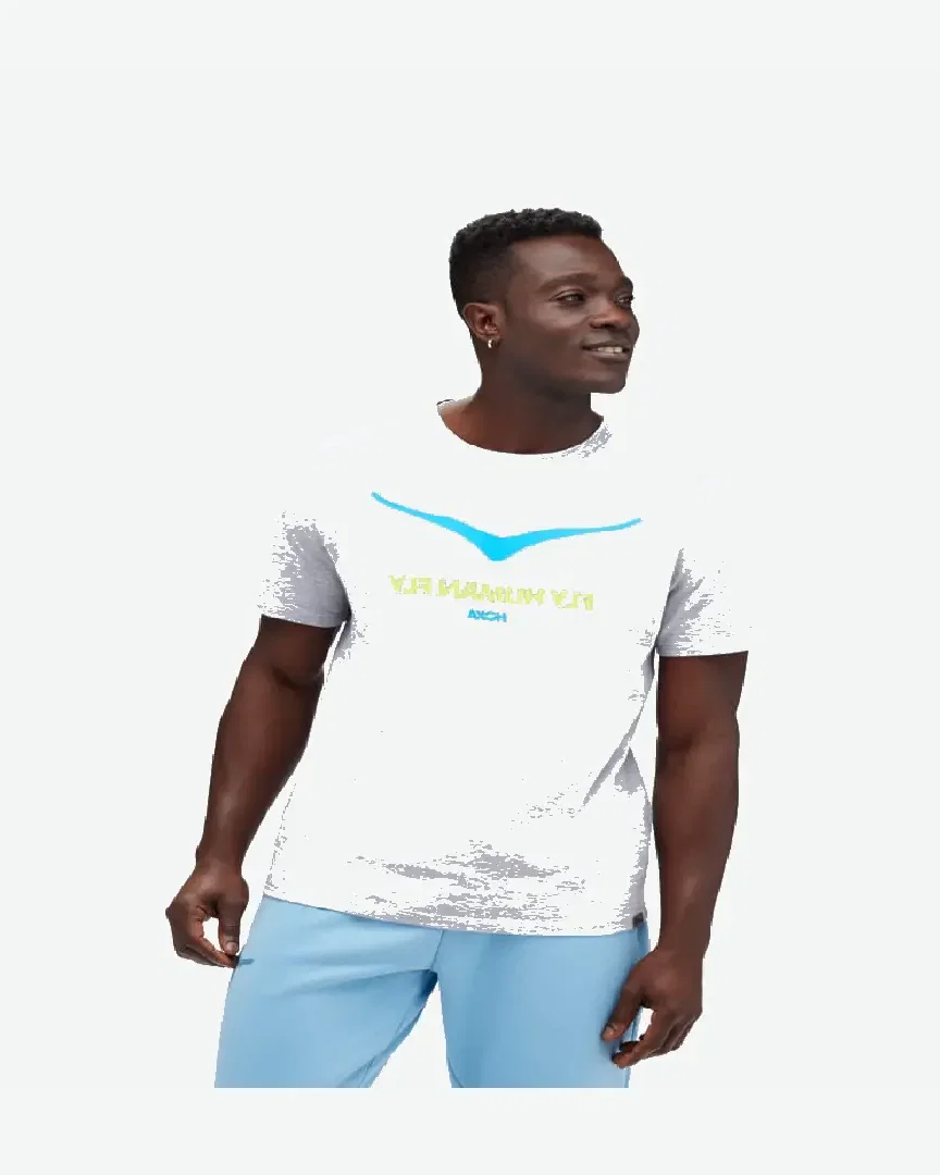 hoka haut à manches courtes logo topo Homme