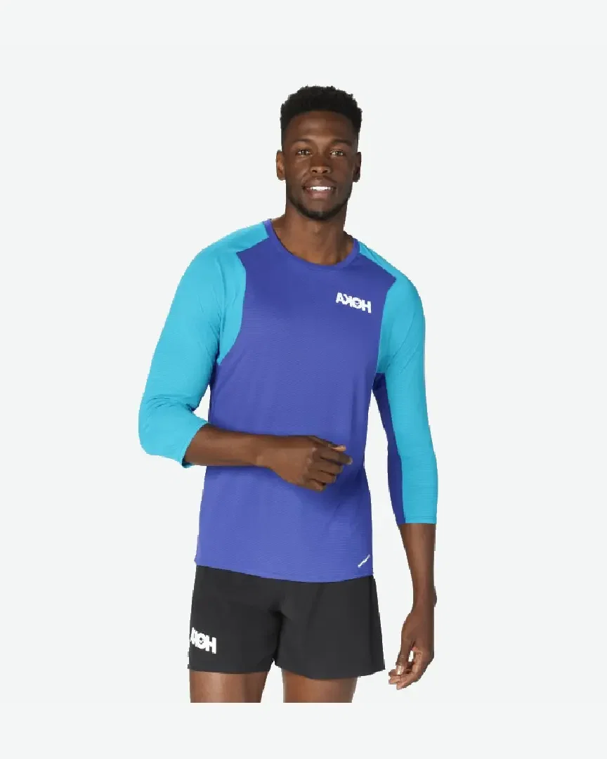 hoka t-shirt à manches trois-quarts glide Unisexe