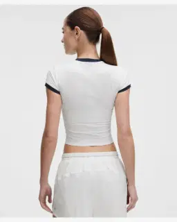 Lululemon baby tee ringer en coton biologique courtside Femme – 3/5