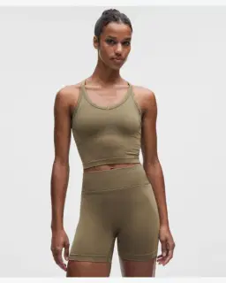 Lululemon débardeur entraînement get low à dos croisé maintien léger, bonnets b/c Femme – 1/5