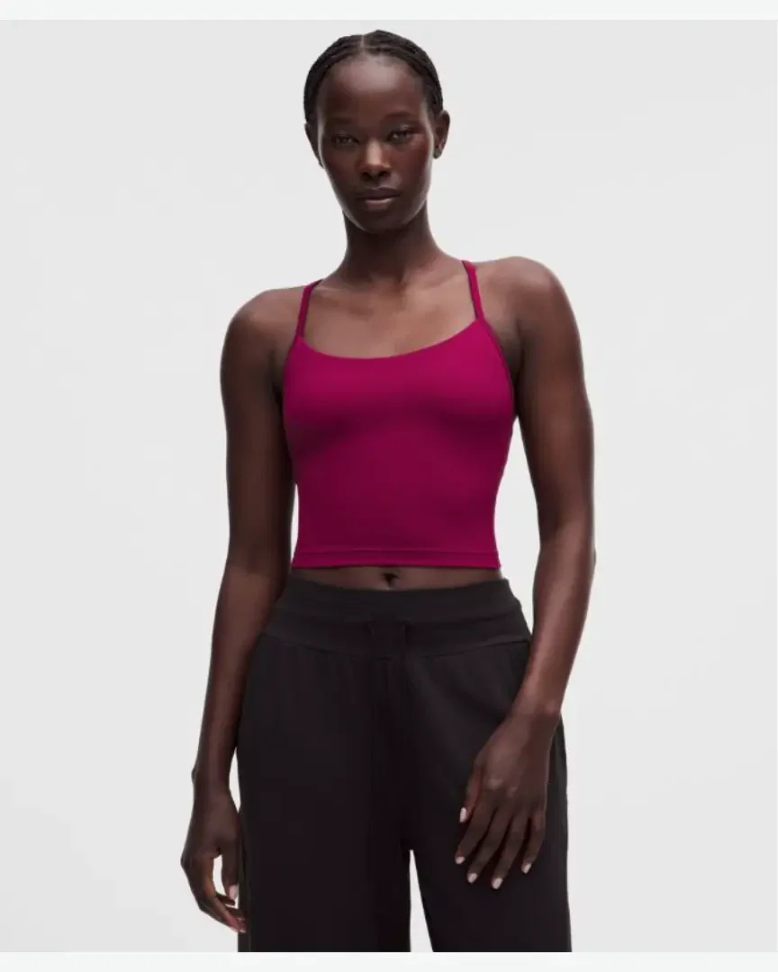 Lululemon débardeur flow y court maintien léger, bonnets b/c Femme