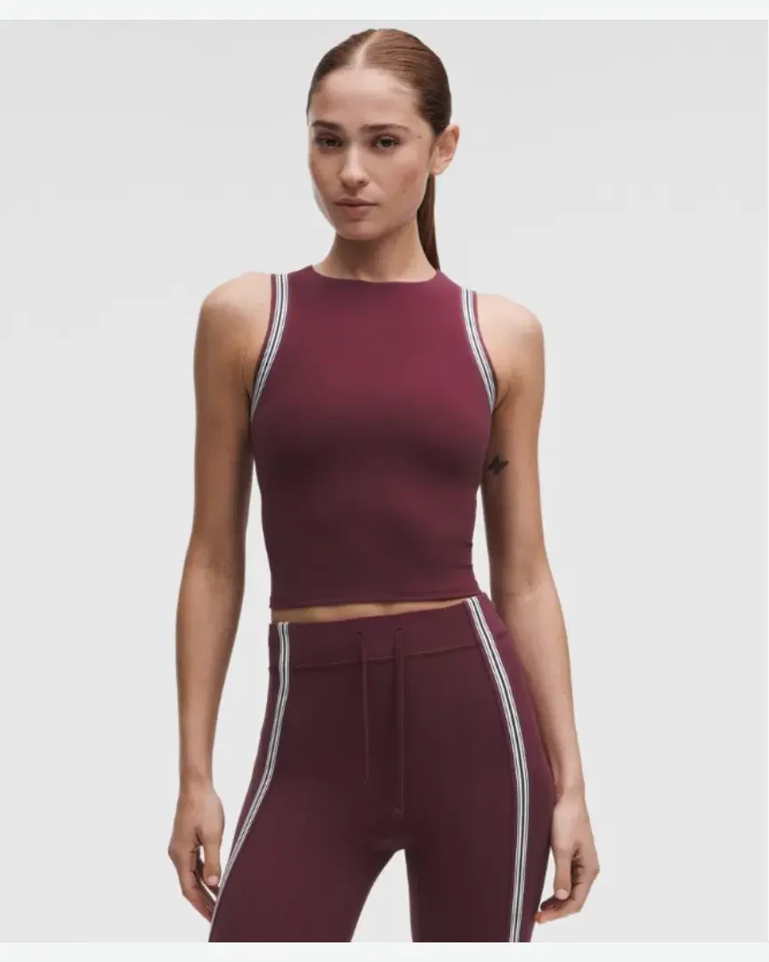 Lululemon Débardeur Groove À Col Montant Finitions Rayées W