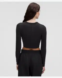 Lululemon haut court à manches longues hold tight à ourlet droit Femme – 3/5