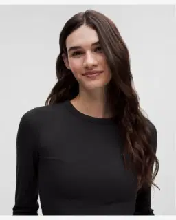 Lululemon haut court à manches longues hold tight à ourlet droit Femme – 4/5