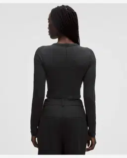 Lululemon haut court à manches longues hold tight à ourlet droit Femme – 3/5