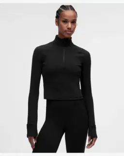 Lululemon haut court demi-zippé it's rulu gaufré Femme – 1/5