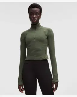 Lululemon haut court demi-zippé it's rulu gaufré Femme – 1/5