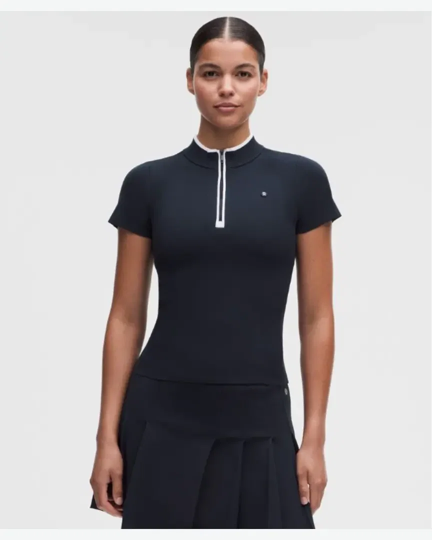 Lululemon Haut De Golf En Maille À Col Montant Manches Courtes W