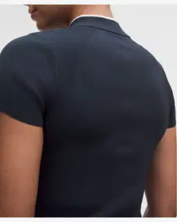 Lululemon haut de golf en maille à col montant manches courtes Femme – 5/5