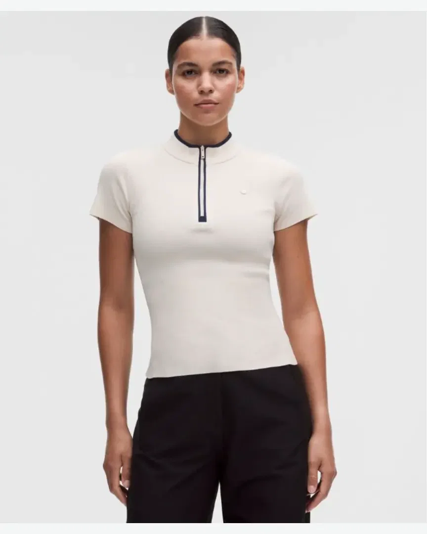 Lululemon Haut De Golf En Maille À Col Montant Manches Courtes W