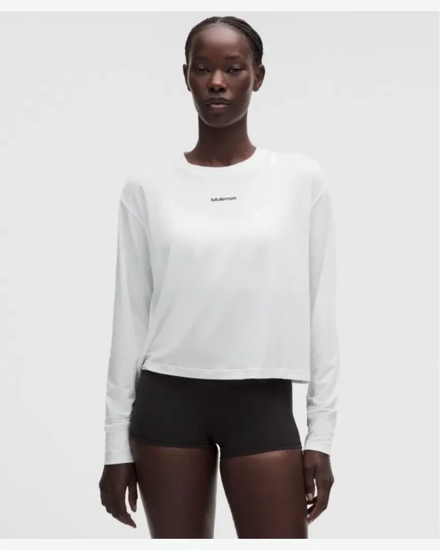 Lululemon Haut Entraînement Manches Longues En Jersey Wordmark W