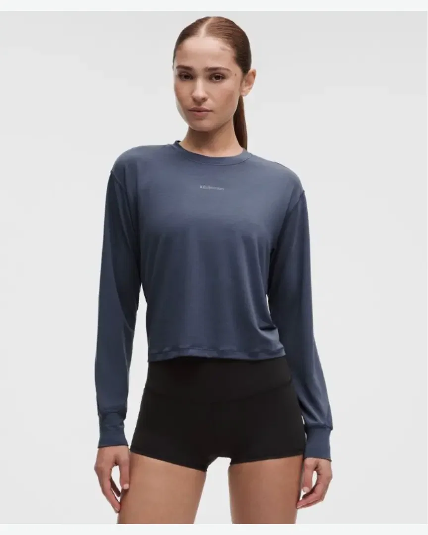 Lululemon Haut Entraînement Manches Longues En Jersey Wordmark W