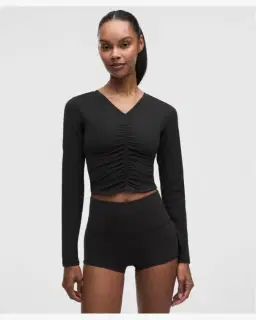 Lululemon haut manches longues col v froncé au centre all it takes Femme – 1/5