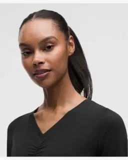 Lululemon haut manches longues col v froncé au centre all it takes Femme – 4/5