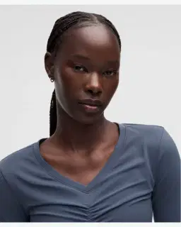 Lululemon haut manches longues col v froncé au centre all it takes Femme – 4/5