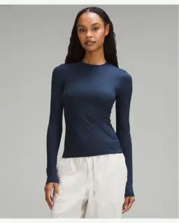 Lululemon haut manches longues wundermost à col rond en ultra-soft nulu Femme – 1/6