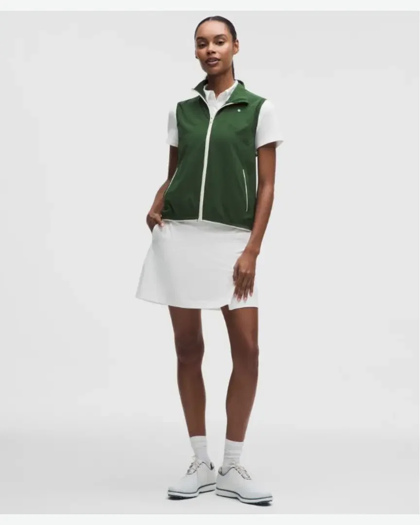 Lululemon Jupe De Golf Plissée À L'avant En Sergé Extensible Logo Brodé W