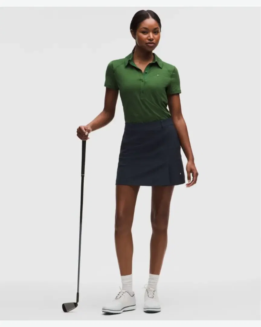 Lululemon Jupe De Golf Plissée À L'avant En Sergé Extensible Logo Brodé W