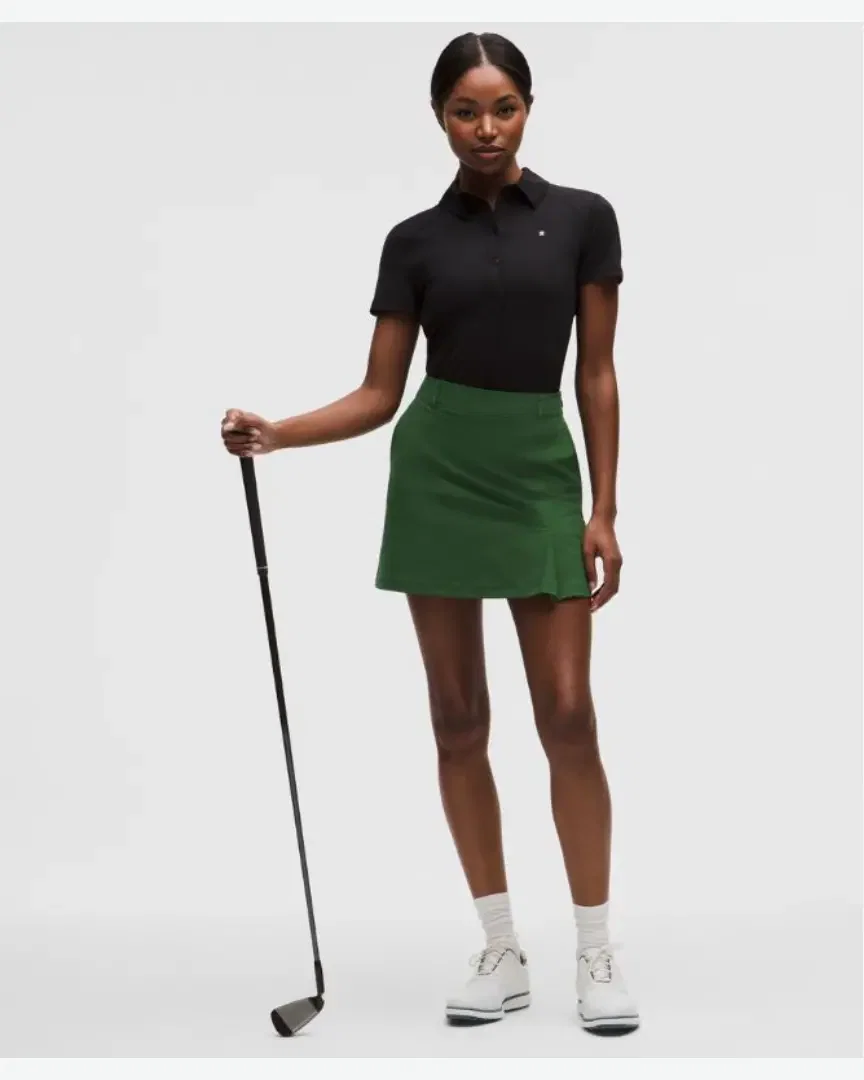 Lululemon jupe de golf plissée à l'avant en sergé extensible logo brodé Femme