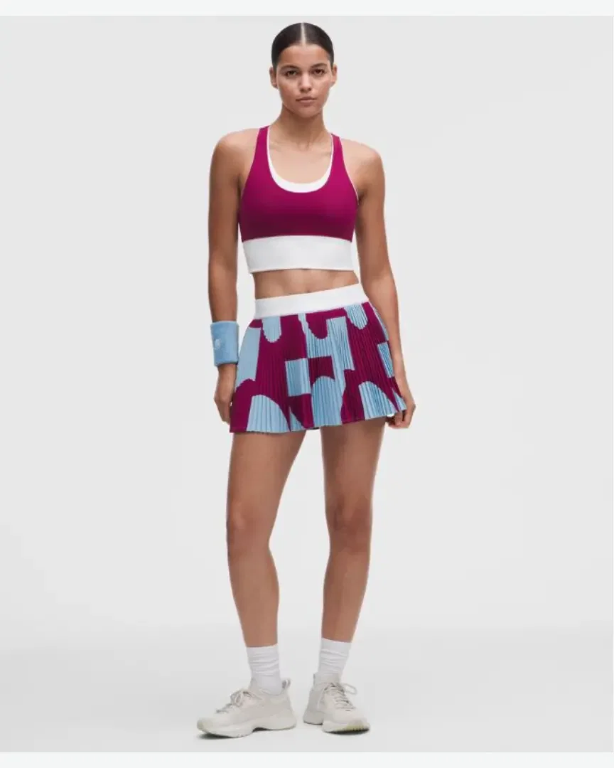 Lululemon jupe de tennis plissée repleat taille haute détails contrastés Femme