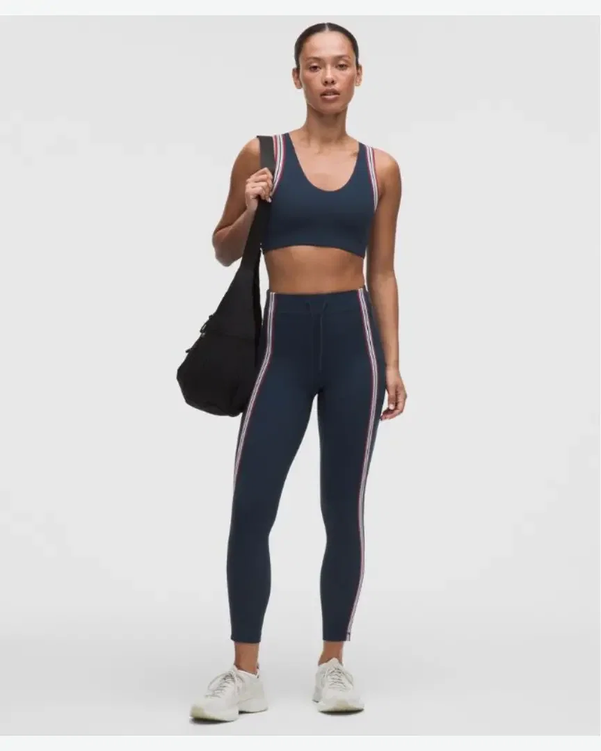Lululemon Legging Groove Taille Haute 6 Finitions Rayées 4 Cm W