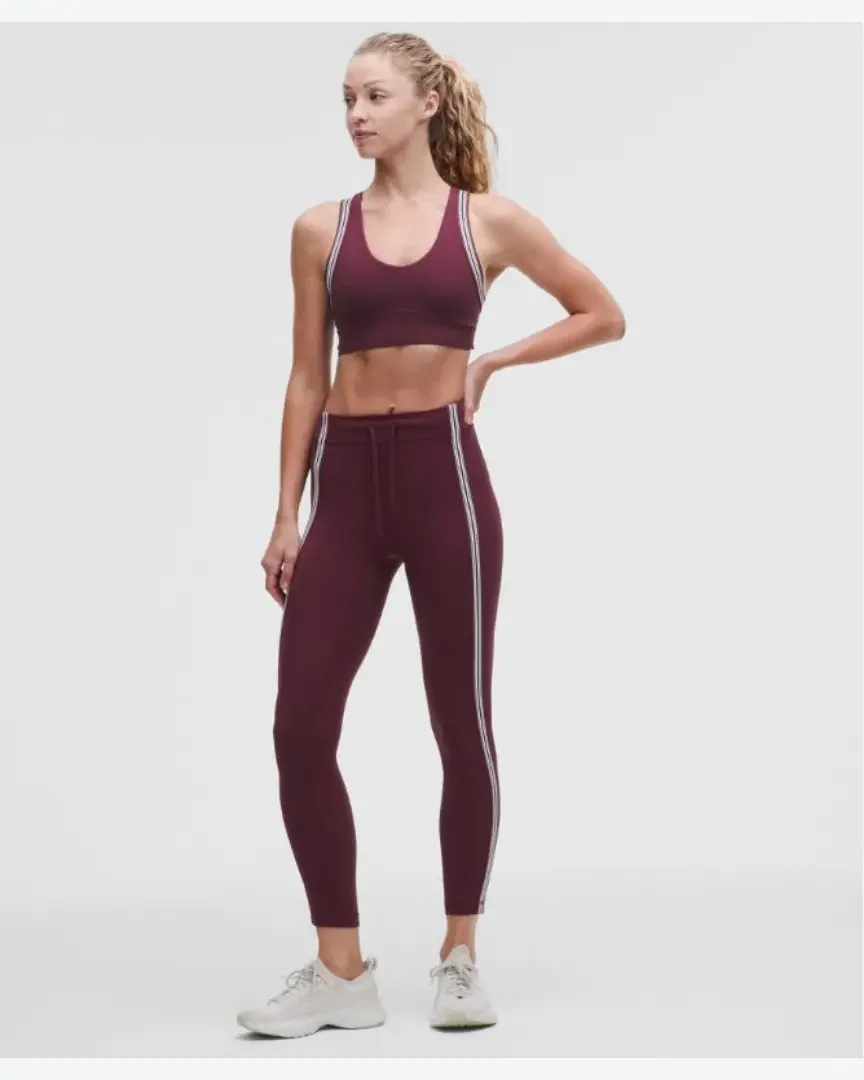 Lululemon Legging Groove Taille Haute Finitions Rayées 64 Cm W