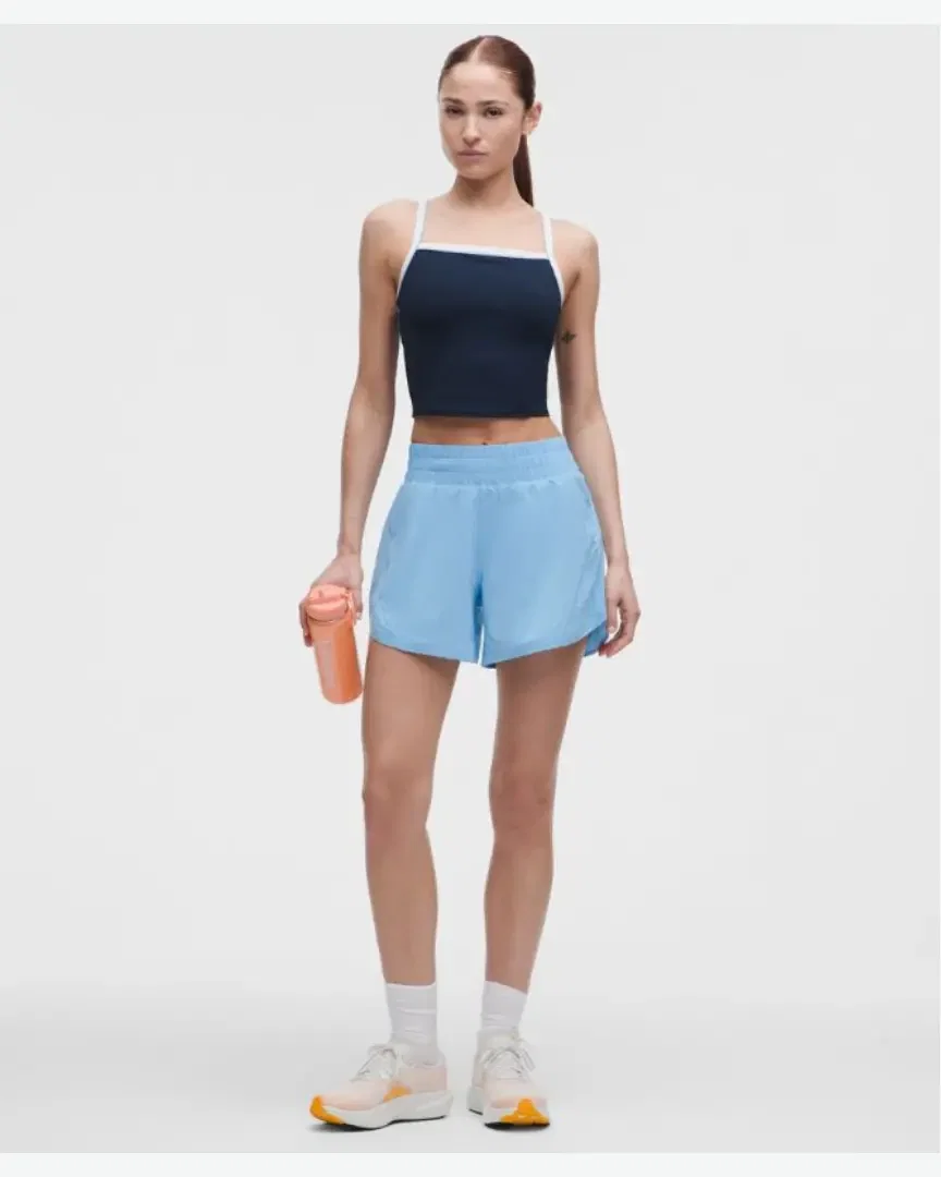 Lululemon short doublé taille haute track that 13 cm Femme