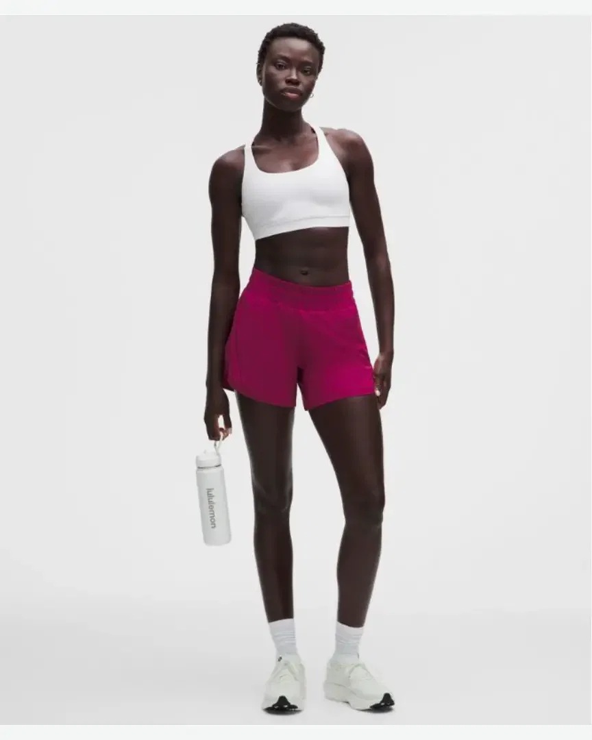 Lululemon short doublé taille haute track that 13 cm Femme