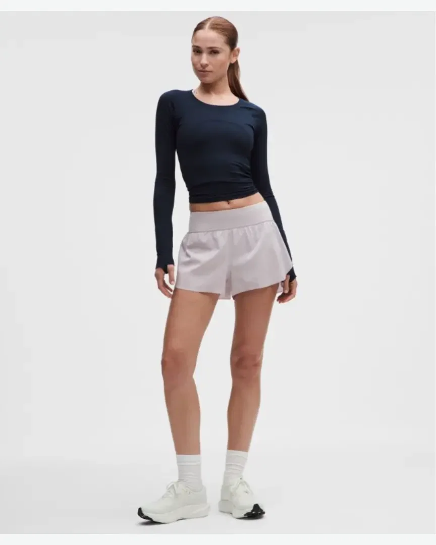 Lululemon Short Fendu Fast And Free Taillei-Haute Nouveau Design 8 Cm W