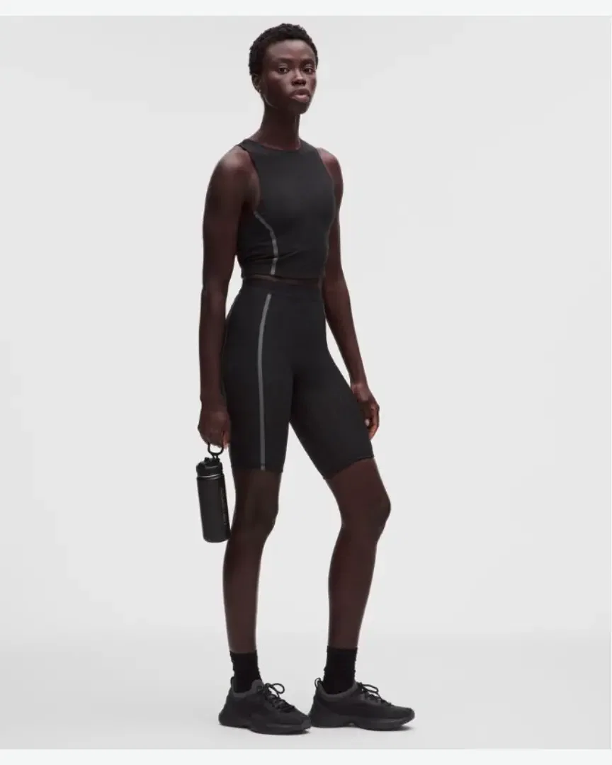 Lululemon short taille haute avec empiècements en dentelle 2 5 cm Femme
