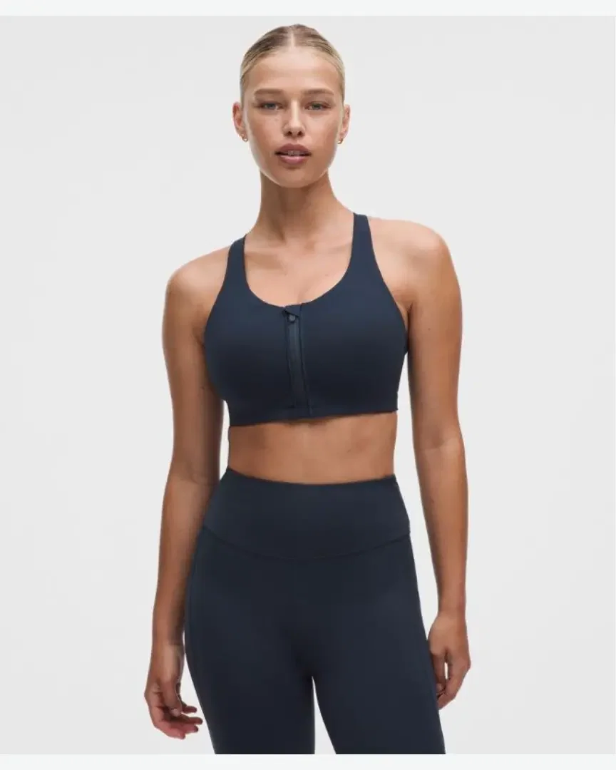 Lululemon soutien-gorge energy zippé à l'avant maintien maximal, bonnets b-g Femme
