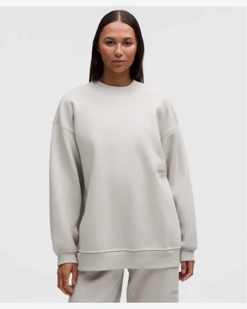 Lululemon sweat big cozy ultra oversize à col rond logo Femme