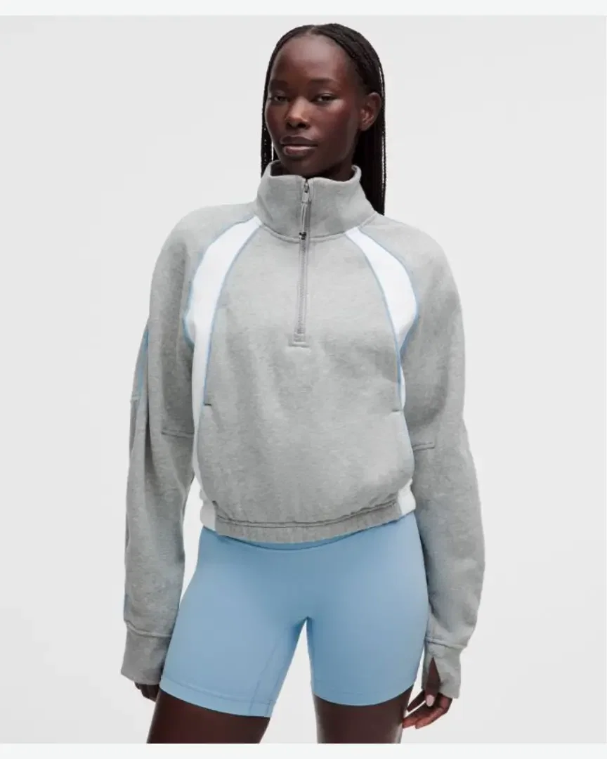 Lululemon sweat demi-zippé décontracté scuba colourblock Femme