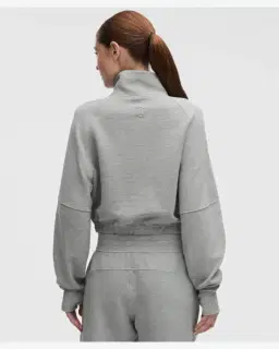 Lululemon sweat scuba court à col montant demi-zippé gaufré Femme – 3/5