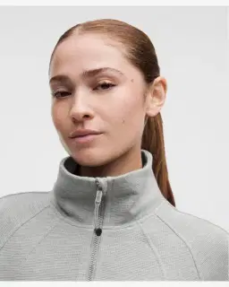 Lululemon sweat scuba court à col montant demi-zippé gaufré Femme – 4/5