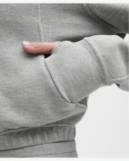 Lululemon sweat scuba court à col montant demi-zippé gaufré Femme – 5/5