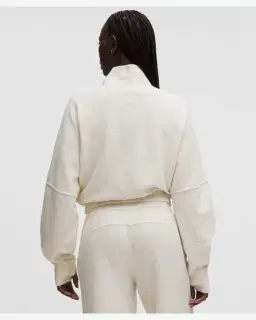 Lululemon sweat scuba court à col montant demi-zippé gaufré Femme – 3/5