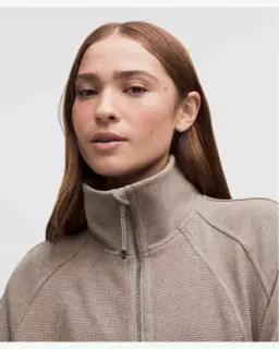 Lululemon sweat scuba court à col montant demi-zippé gaufré Femme – 4/5